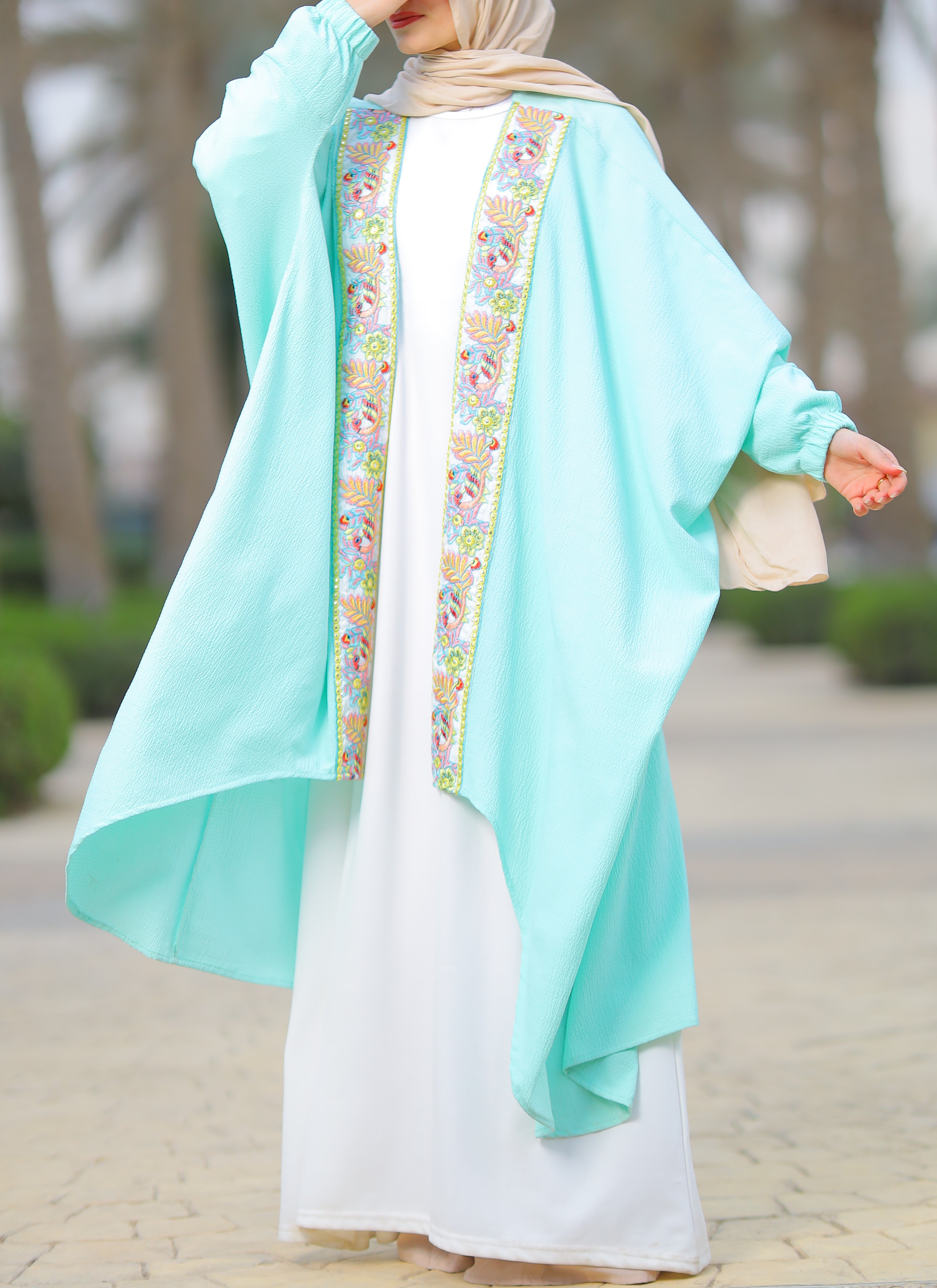 Colorful Cascade High-Low Kaftan