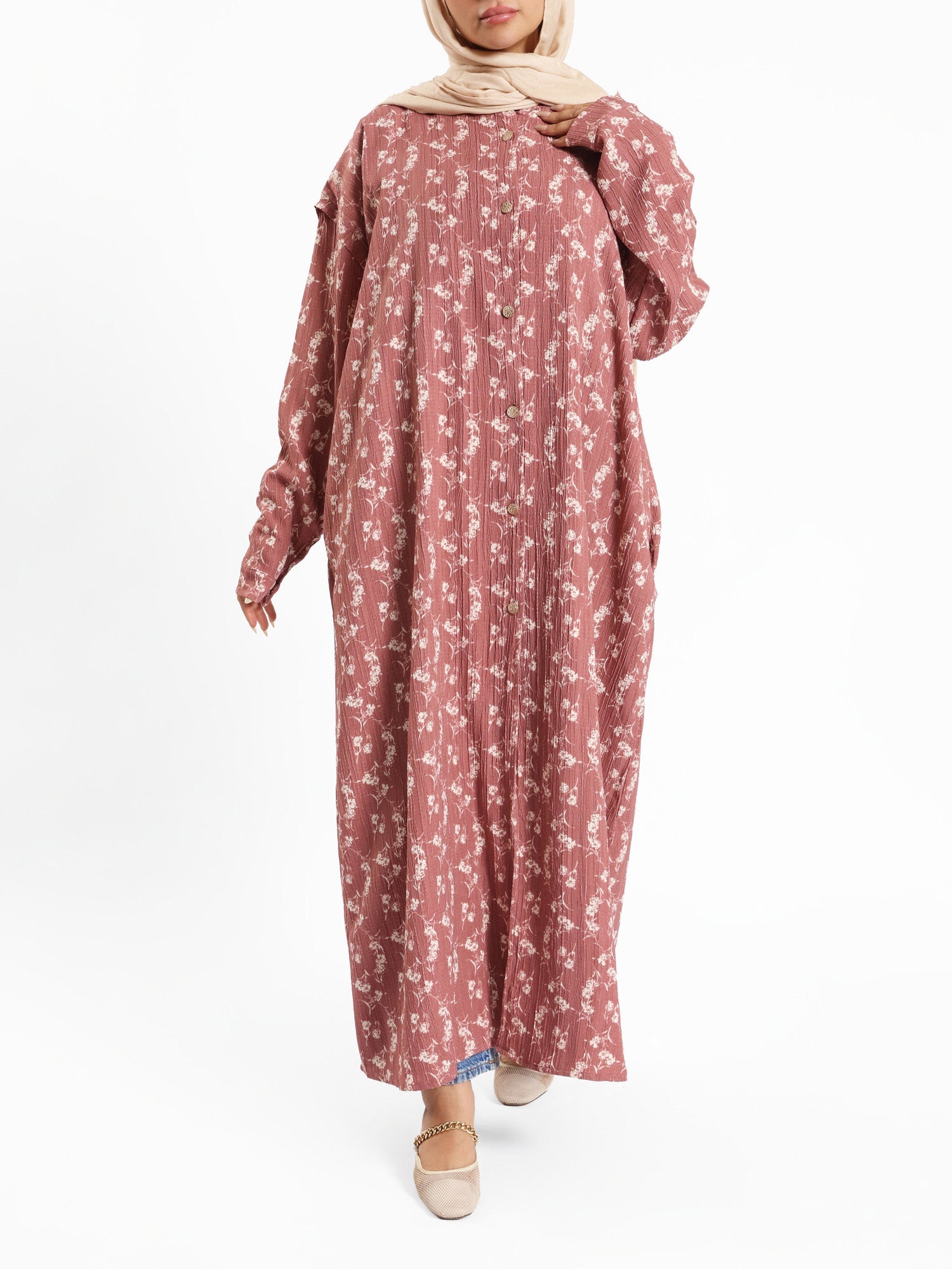 Long Modest Kimono - Emalina Fashion