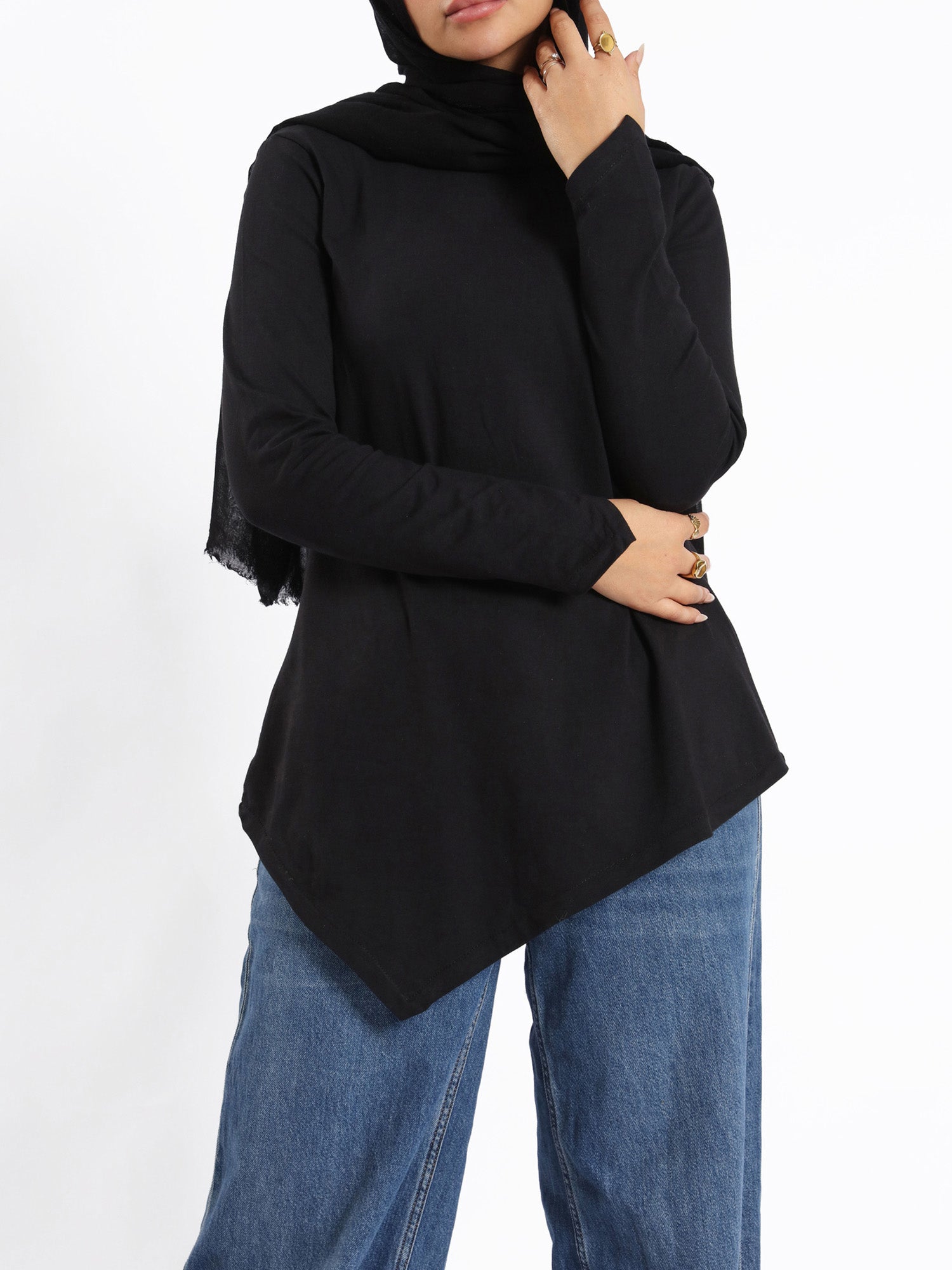 Pointelle Long-Sleeve Basic Top