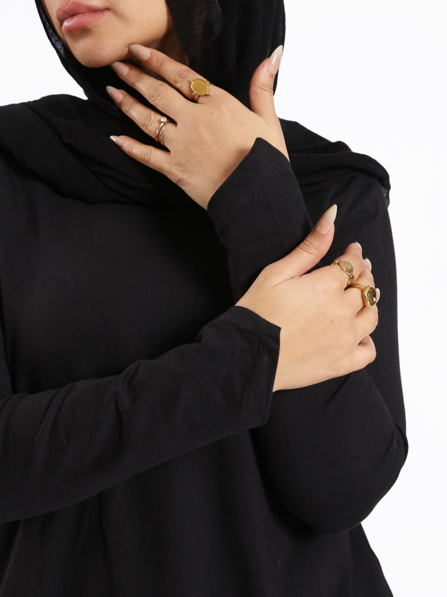 Pointelle Long-Sleeve Basic Top