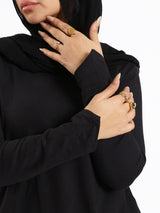 Pointelle Long-Sleeve Basic Top