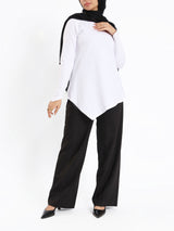 Pointelle Long-Sleeve Basic Top