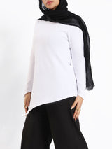 Pointelle Long-Sleeve Basic Top