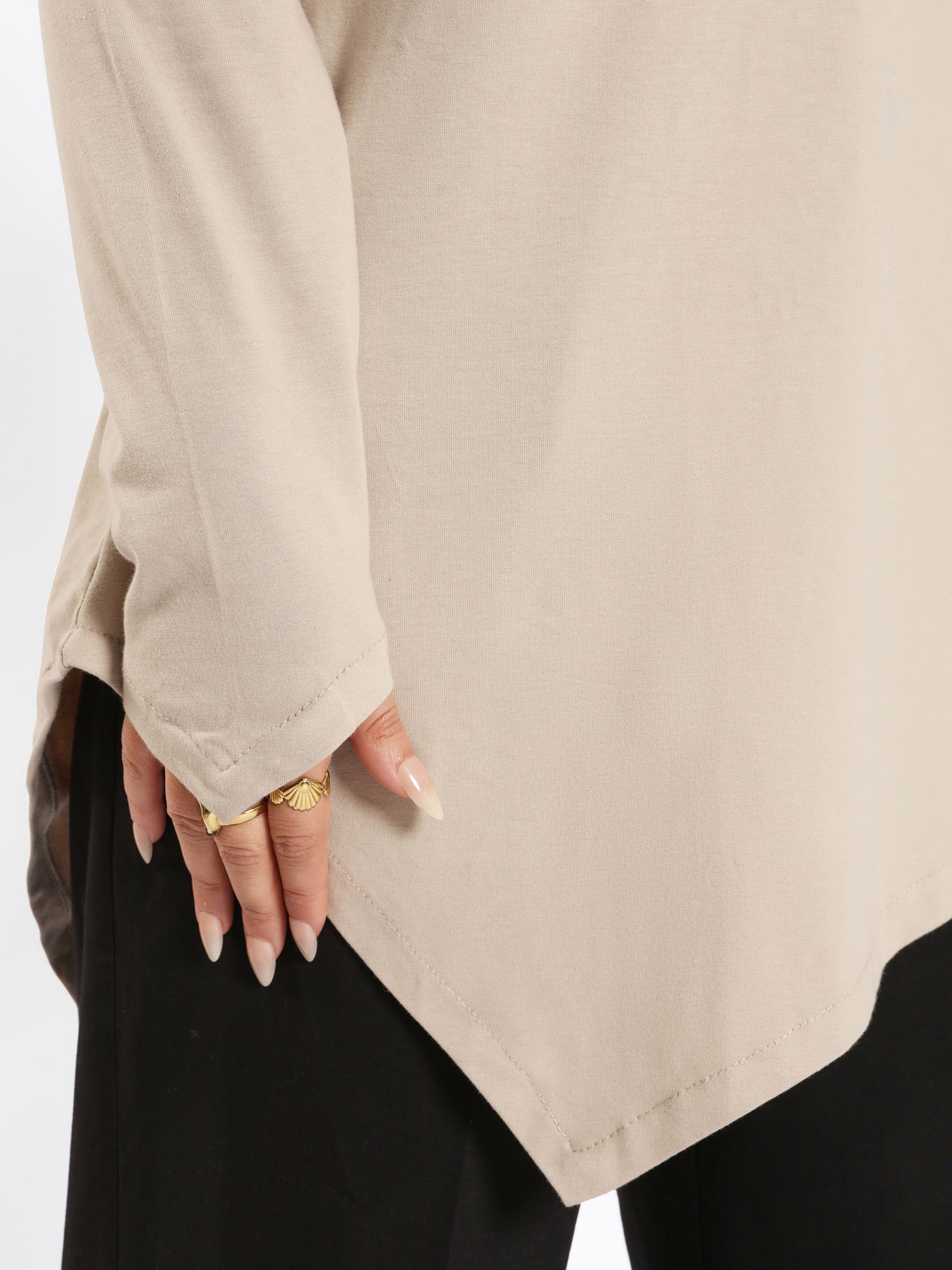 Pointelle Long-Sleeve Basic Top