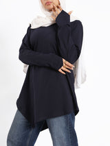 Pointelle Long-Sleeve Basic Top