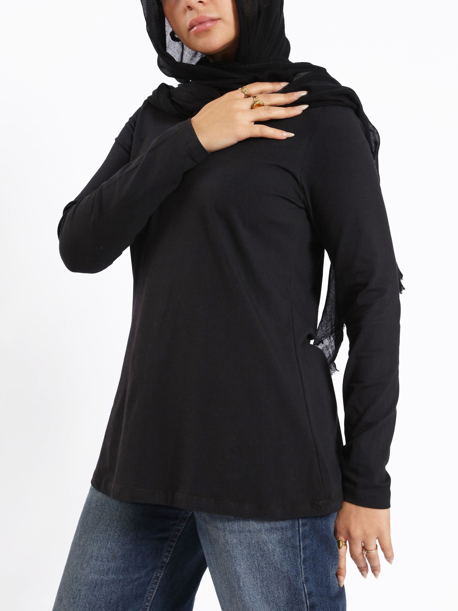 Rounda Long-Sleeve Basic Top