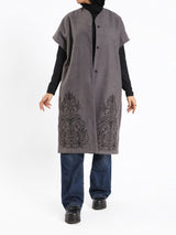 Royal Embroidered Wool Poncho - Emalina Fashion
