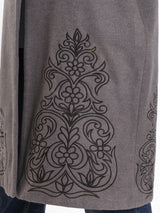 Royal Embroidered Wool Poncho - Emalina Fashion