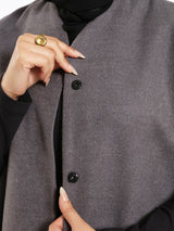 Royal Embroidered Wool Poncho - Emalina Fashion