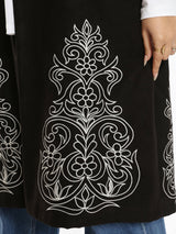 Royal Embroidered Wool Poncho - Emalina Fashion