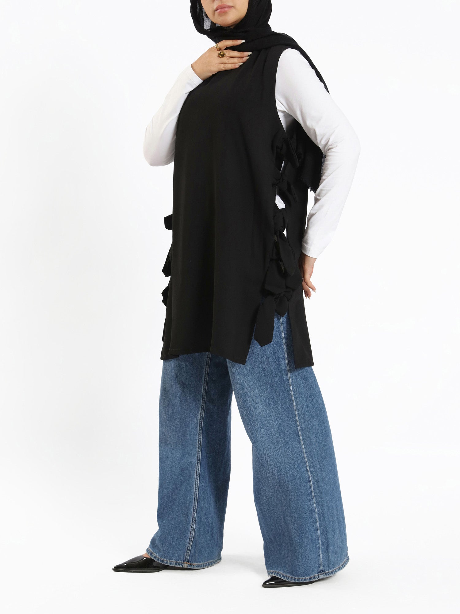 Bow Tie Vest - Emalina Fashion
