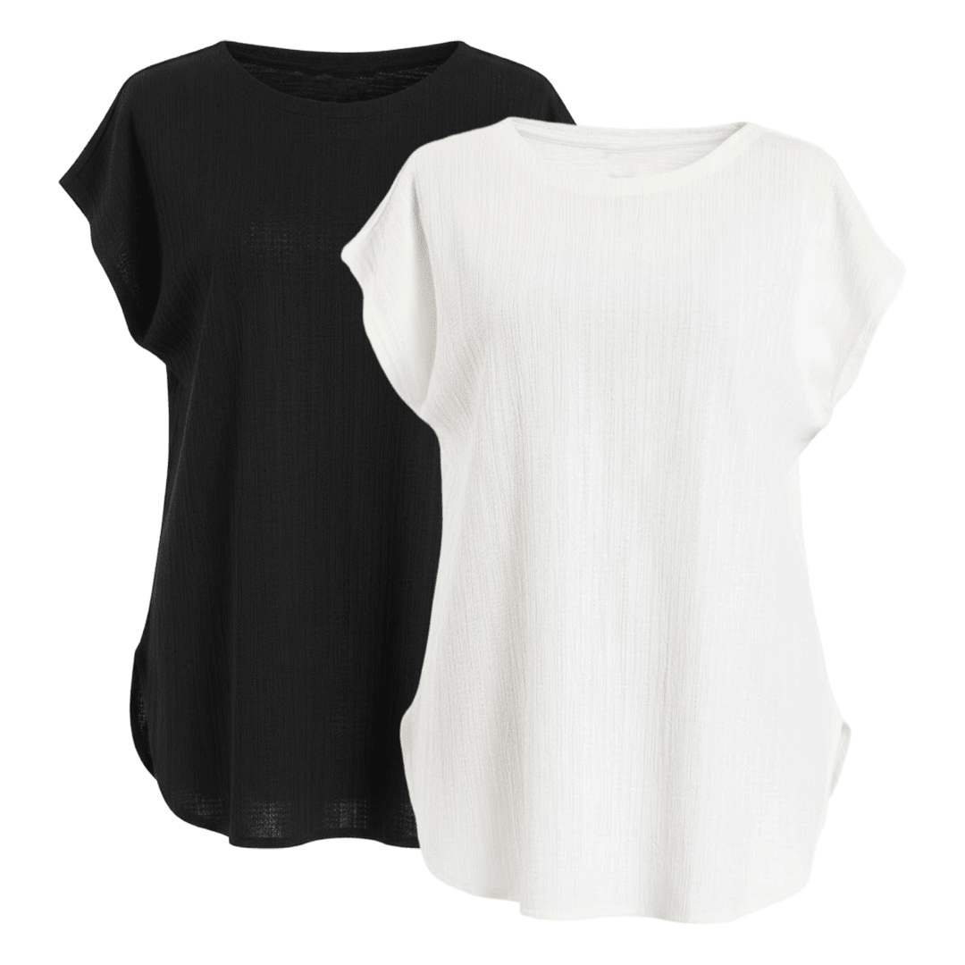Soft Curve Short-Sleeve Basic Top Bundle