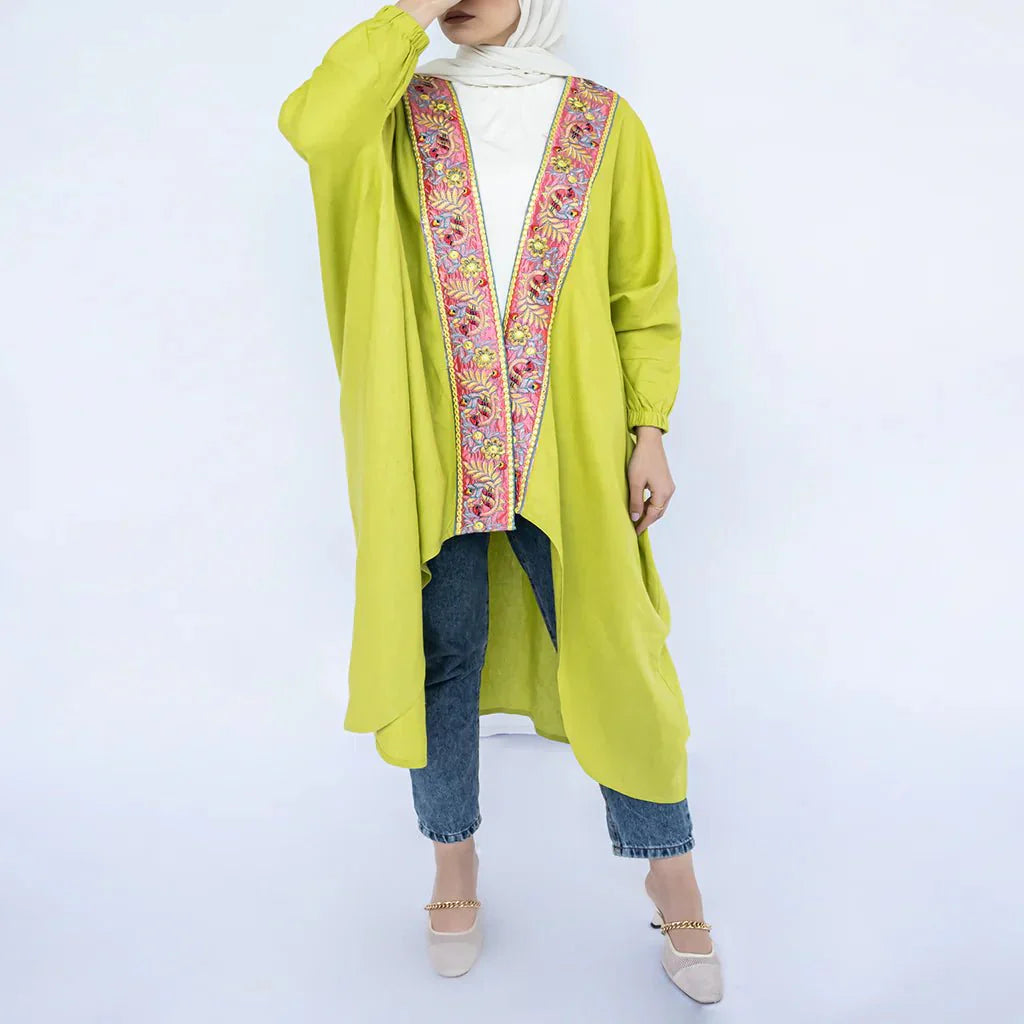 Colorful Cascade High - Low Kaftan - Emalina Fashion