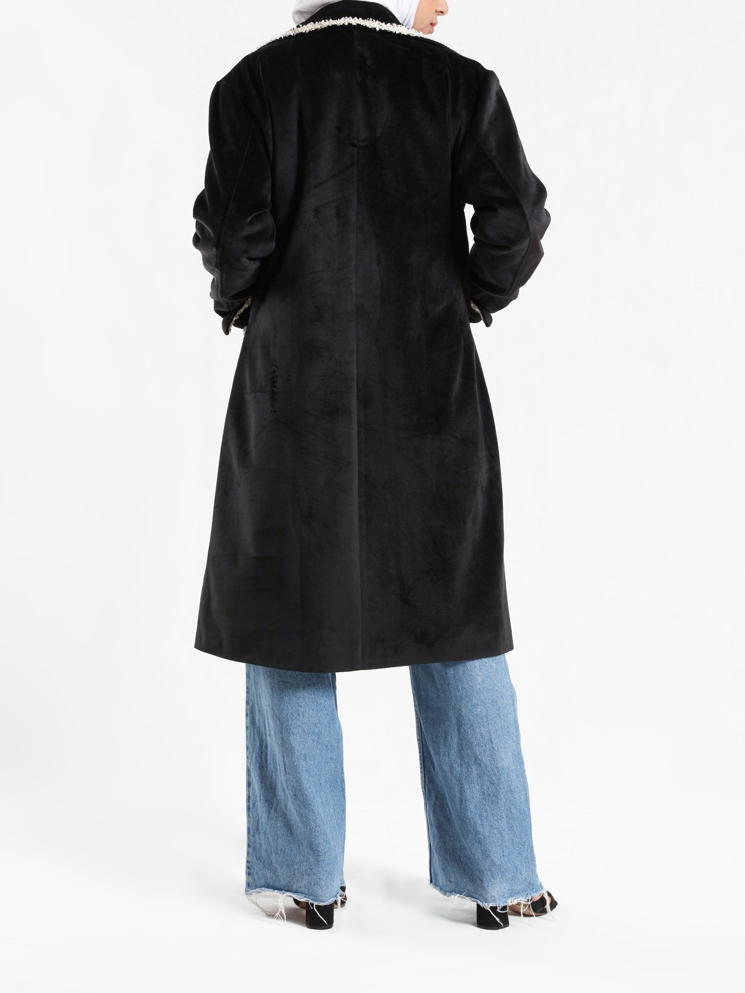 Elegant Suede Coat - Emalina Fashion