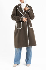 Elegant Wool Coat - Emalina Fashion