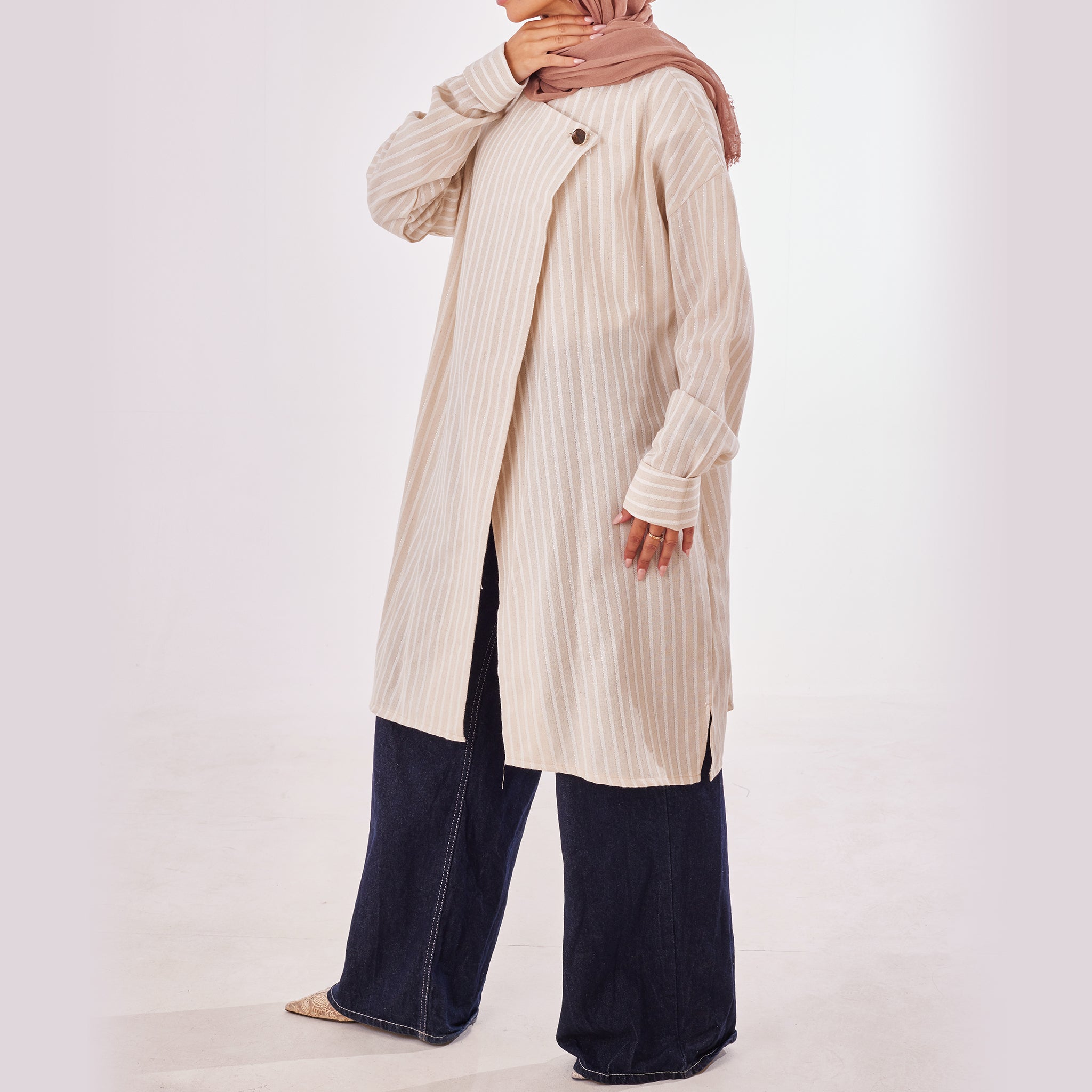 Striped Croisé Linen Top