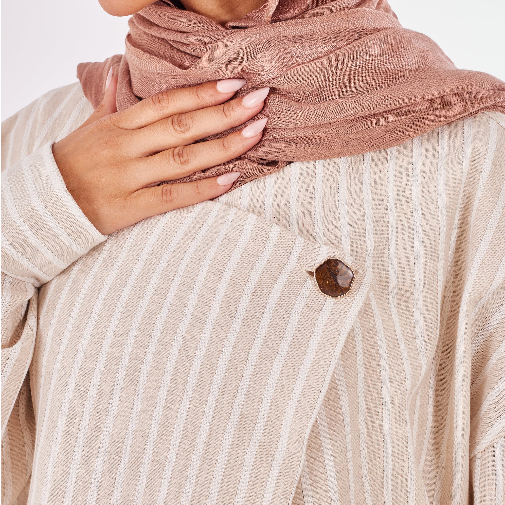 Striped Croisé Linen Top