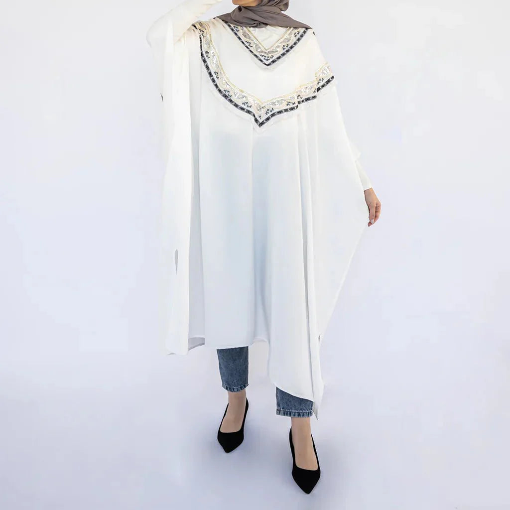Enchanted V - Neck Cape - Emalina Fashion
