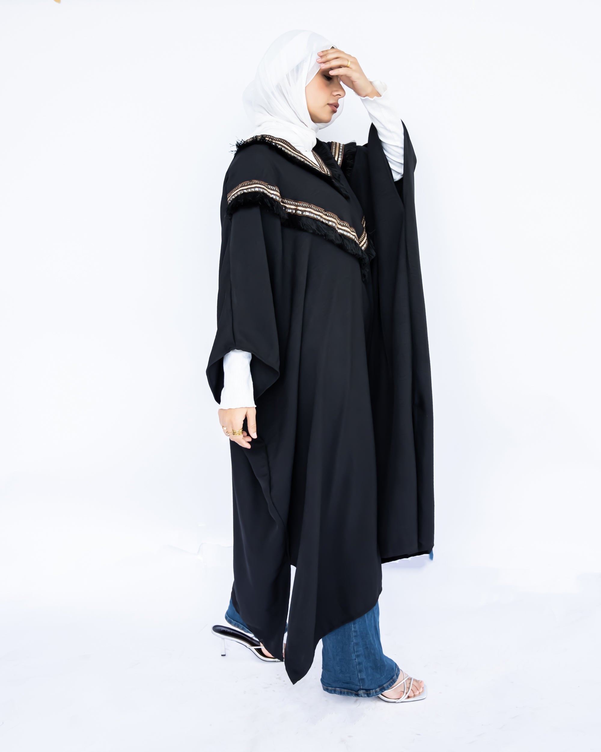 Enchanted V - Neck Cape - Emalina Fashion