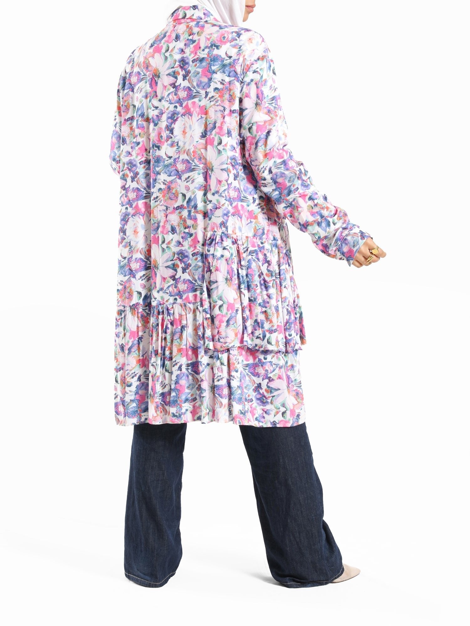 Floral Ruffle Shirt - Emalina Fashion