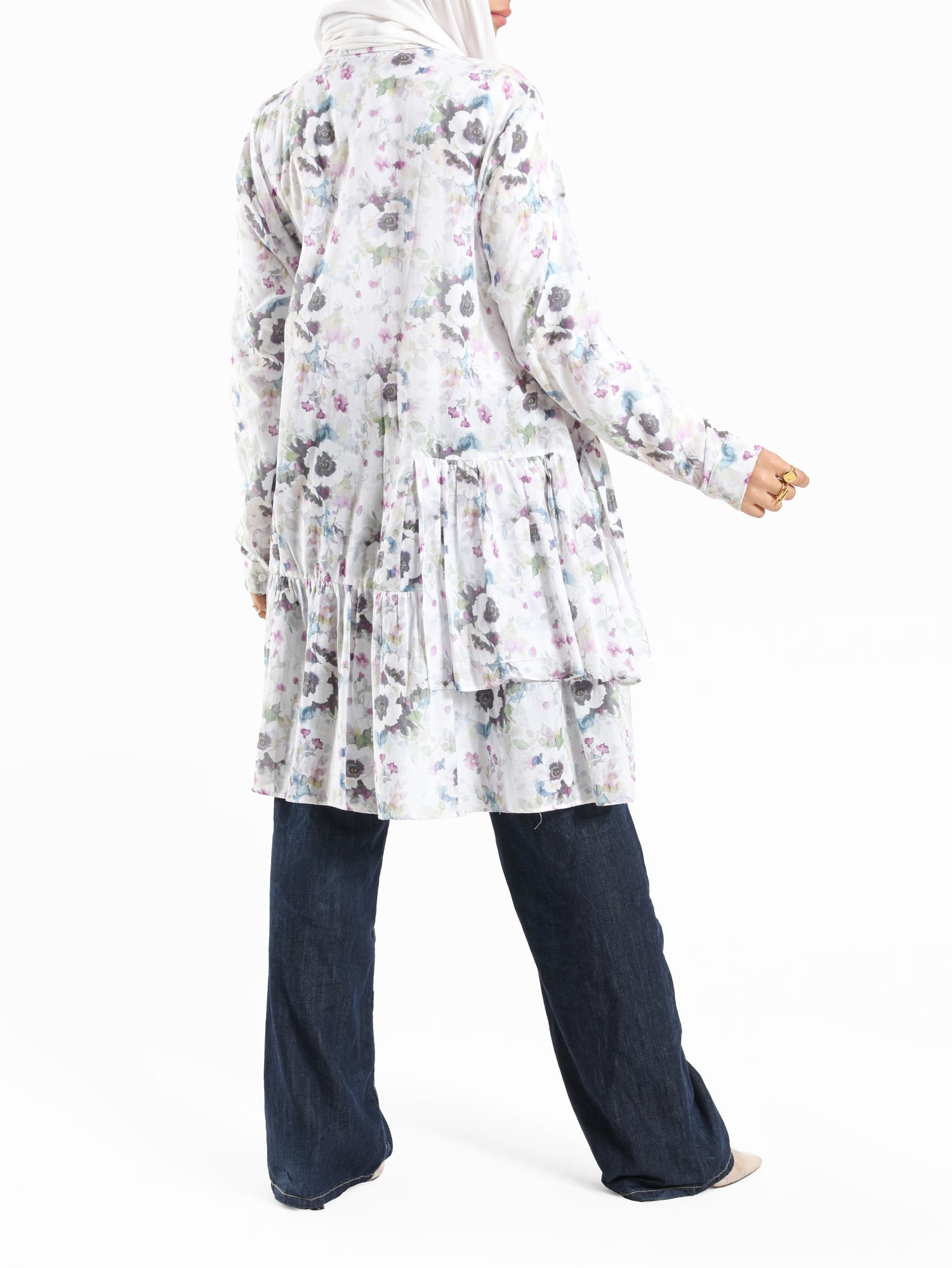 Floral Ruffle Shirt - Emalina Fashion
