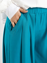 Floret Twirl Pants in wide-leg fit, available in turquoise, black, and beige—lightweight and modest for summer styling