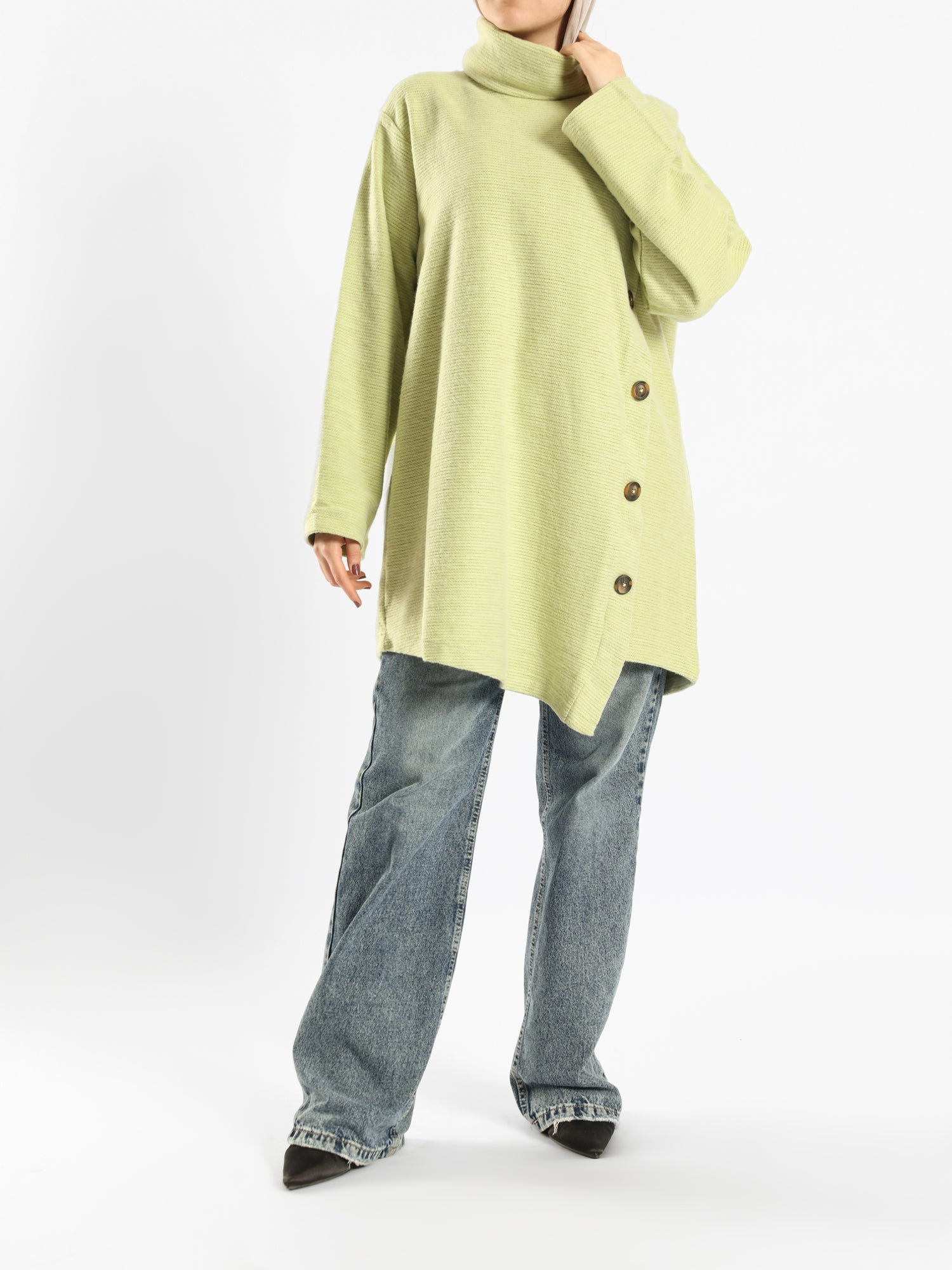 High Collar Sweater - Emalina Fashion