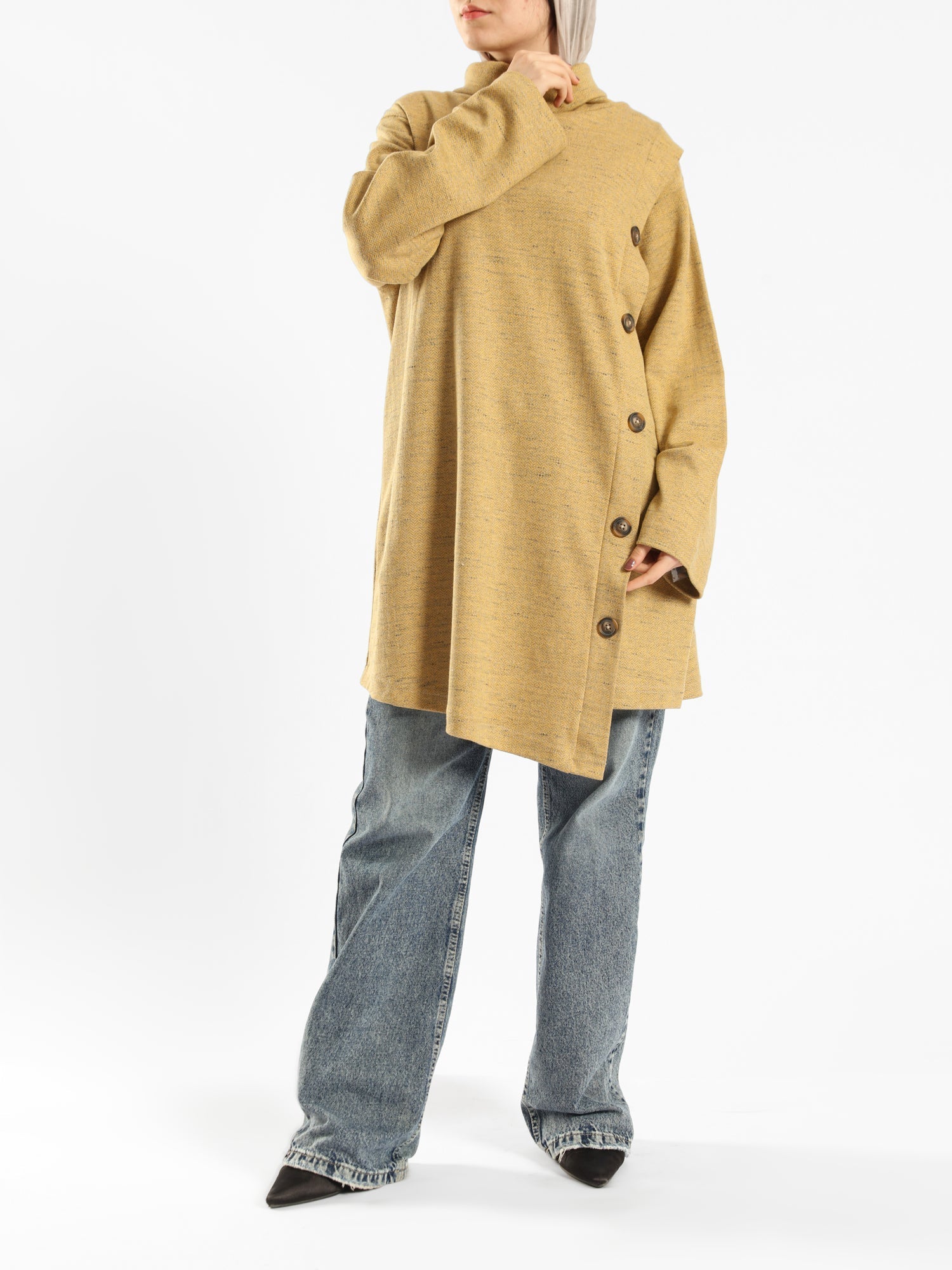 High Collar Sweater - Emalina Fashion