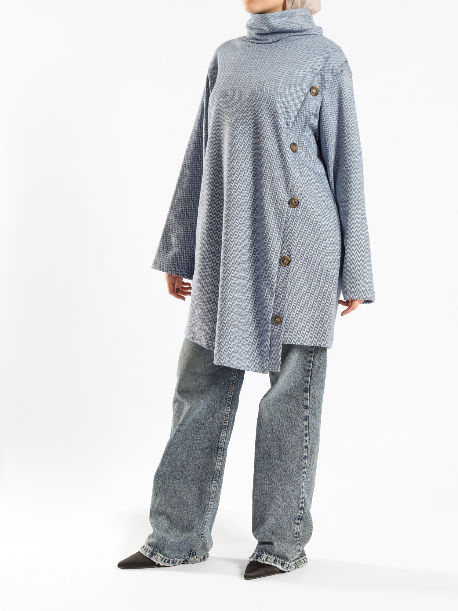 High Collar Sweater - Emalina Fashion