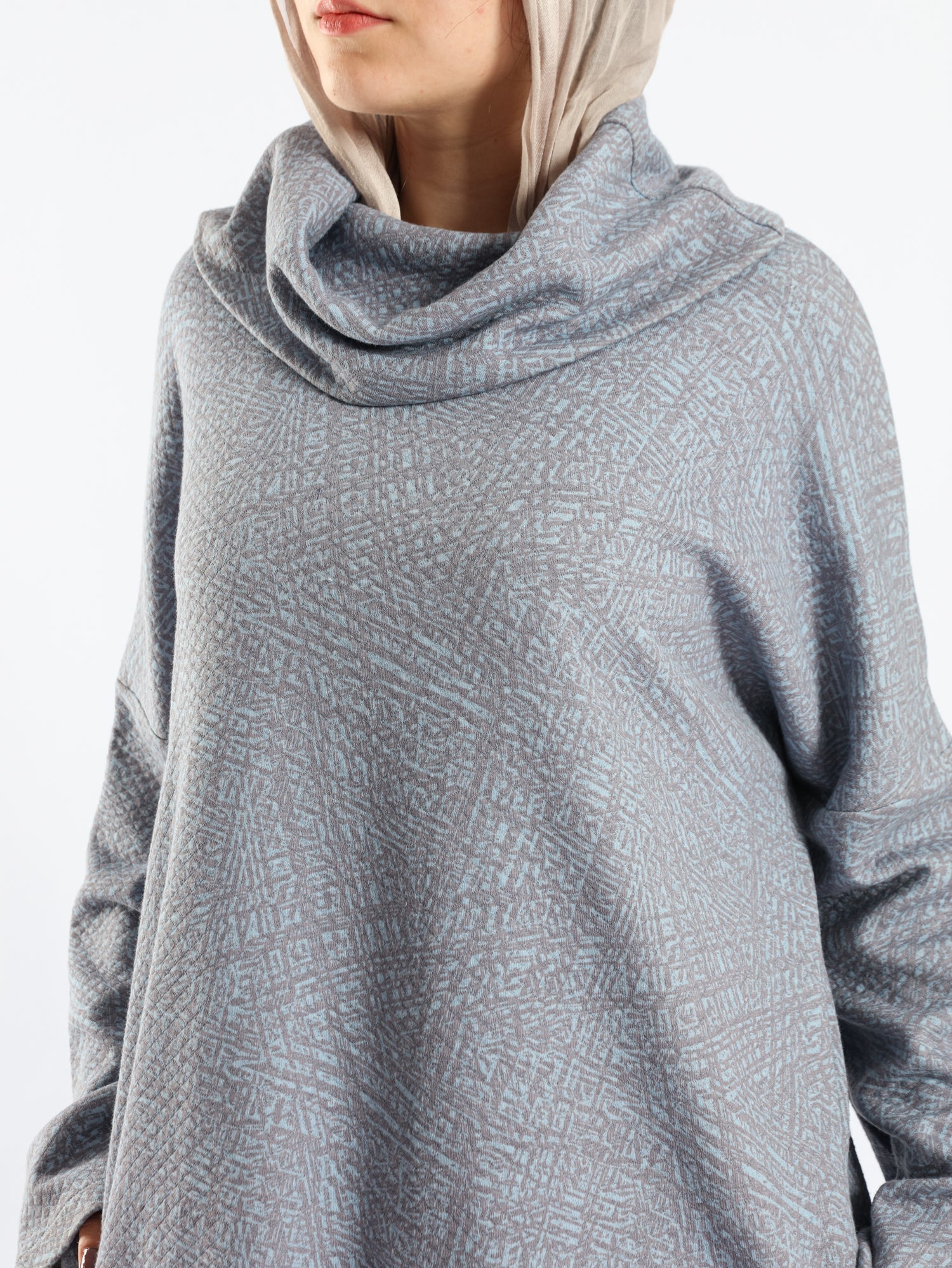 High Low Printed Sweater - Emalina Fashion