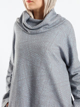 High Low Printed Sweater - Emalina Fashion