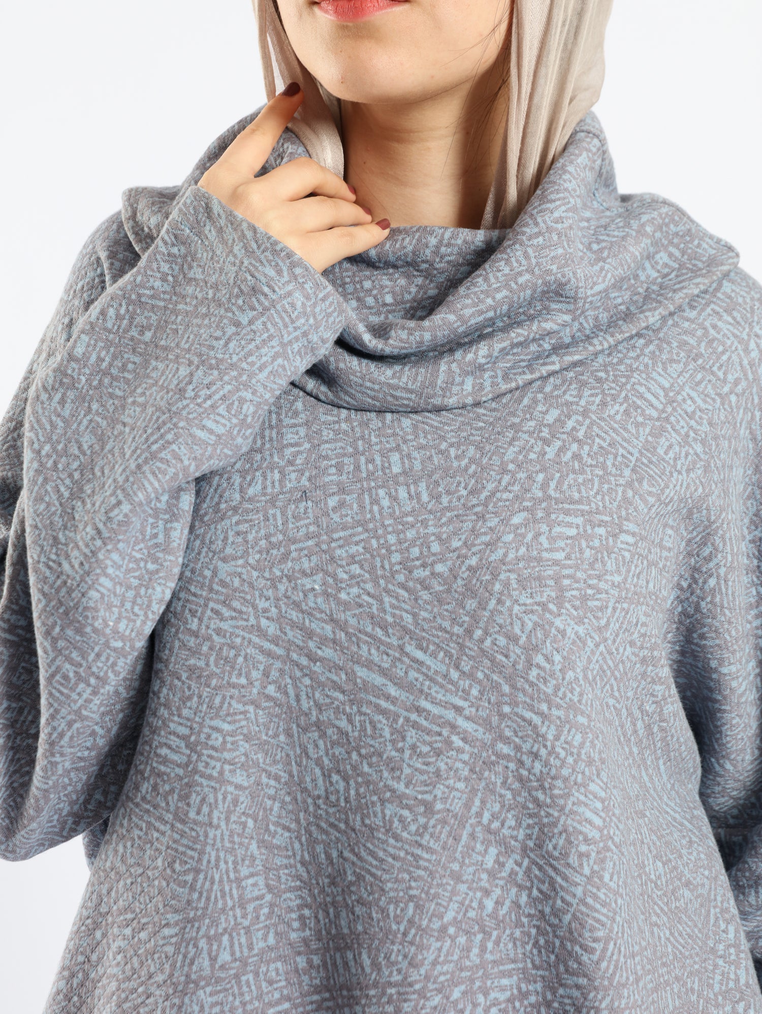 High Low Printed Sweater - Emalina Fashion