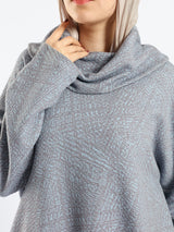 High Low Printed Sweater - Emalina Fashion