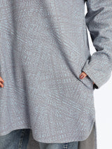 High Low Printed Sweater - Emalina Fashion