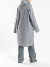High Low Printed Sweater - Emalina Fashion