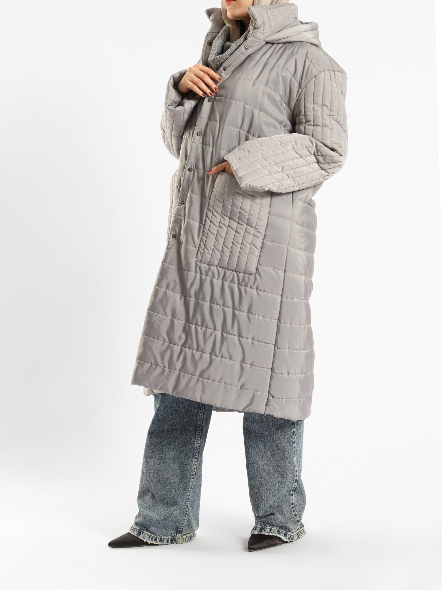 Long Puffer Coat - Emalina Fashion