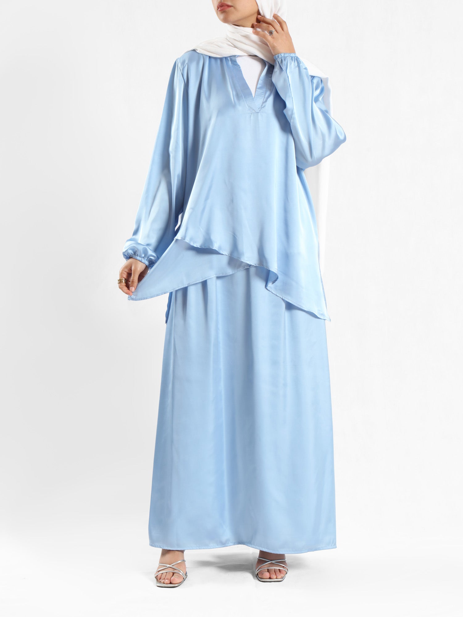 Modest Satin Skirt - Emalina Fashion