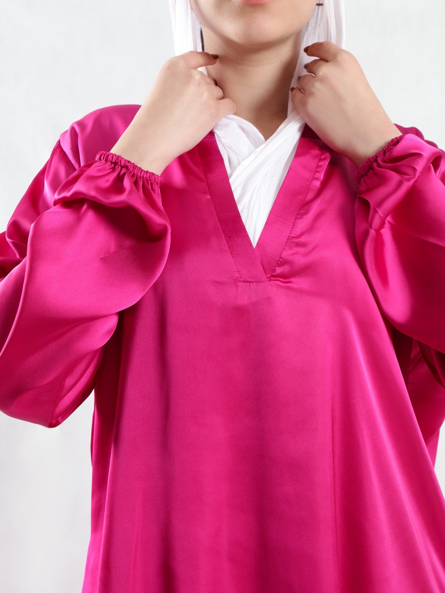 Modest Satin Top - Emalina Fashion