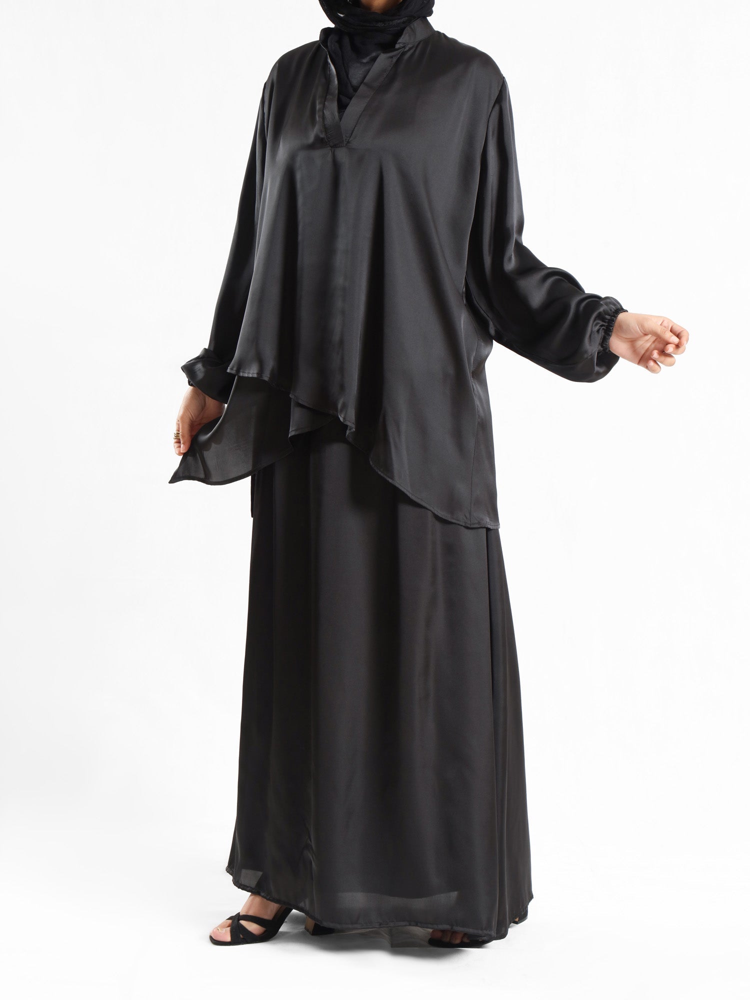 Modest Satin Top - Emalina Fashion