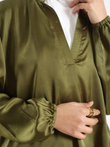 Modest Satin Top - Emalina Fashion