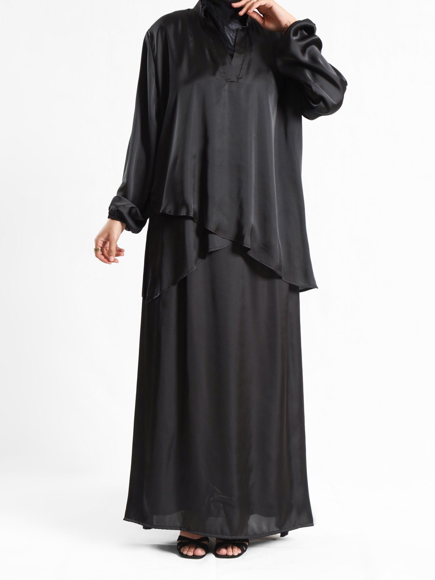 Modest Satin Set - Emalina Fashion