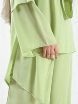 New Dawn Breeze Set in royal crepe blend with wide-leg pants, a lightweight and chic modest outfit for Eid or casual summer wear
