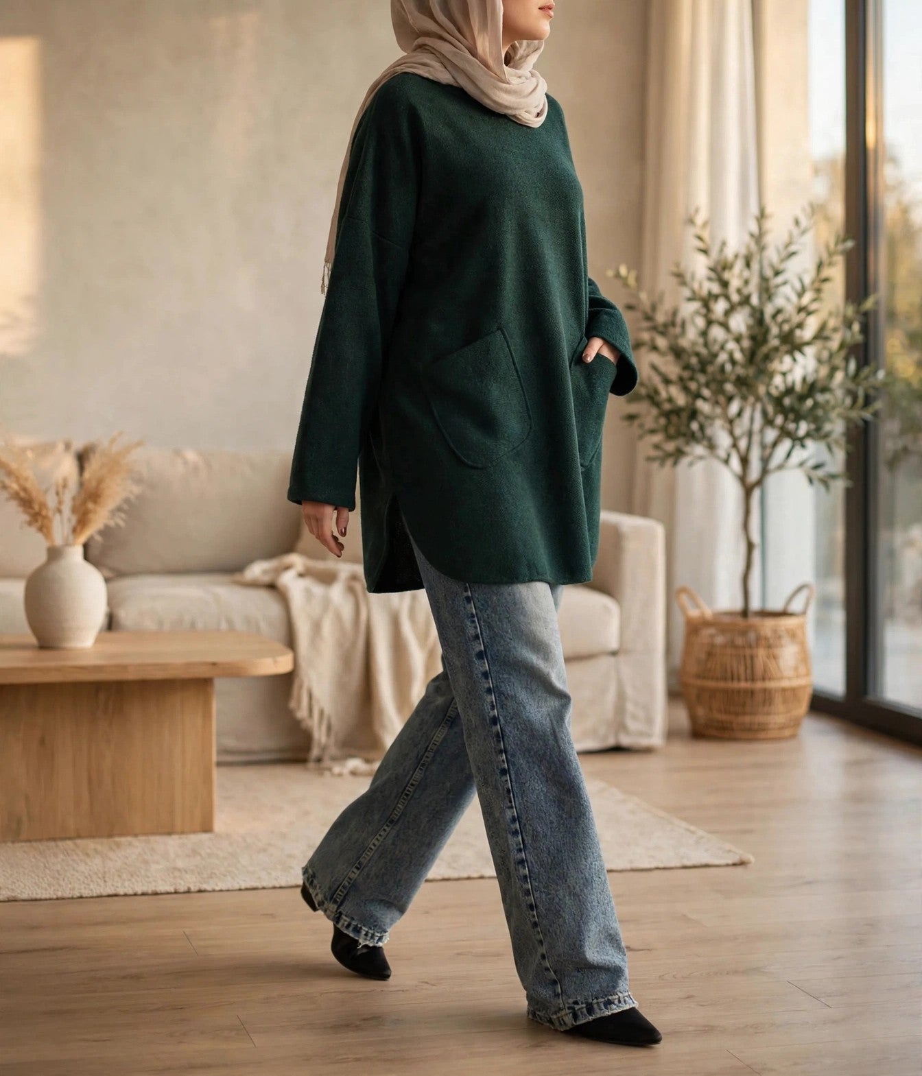 Oversized Pocketed Sweater