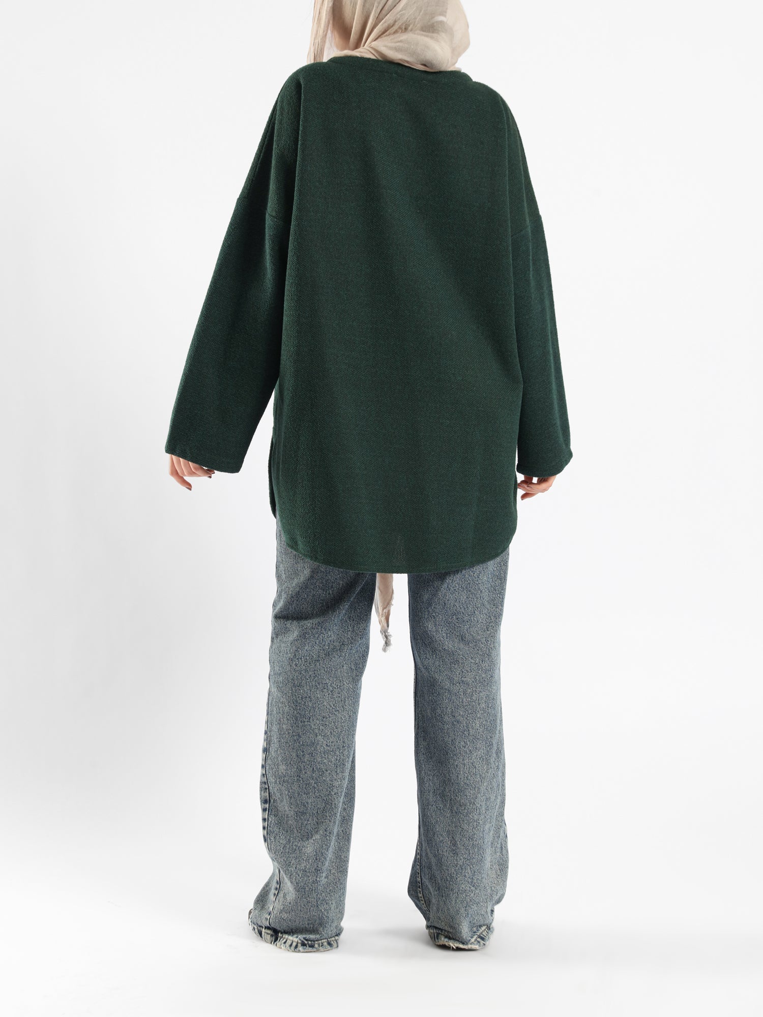 Oversized Pocketed Sweater - Emalina Fashion