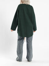 Oversized Pocketed Sweater - Emalina Fashion