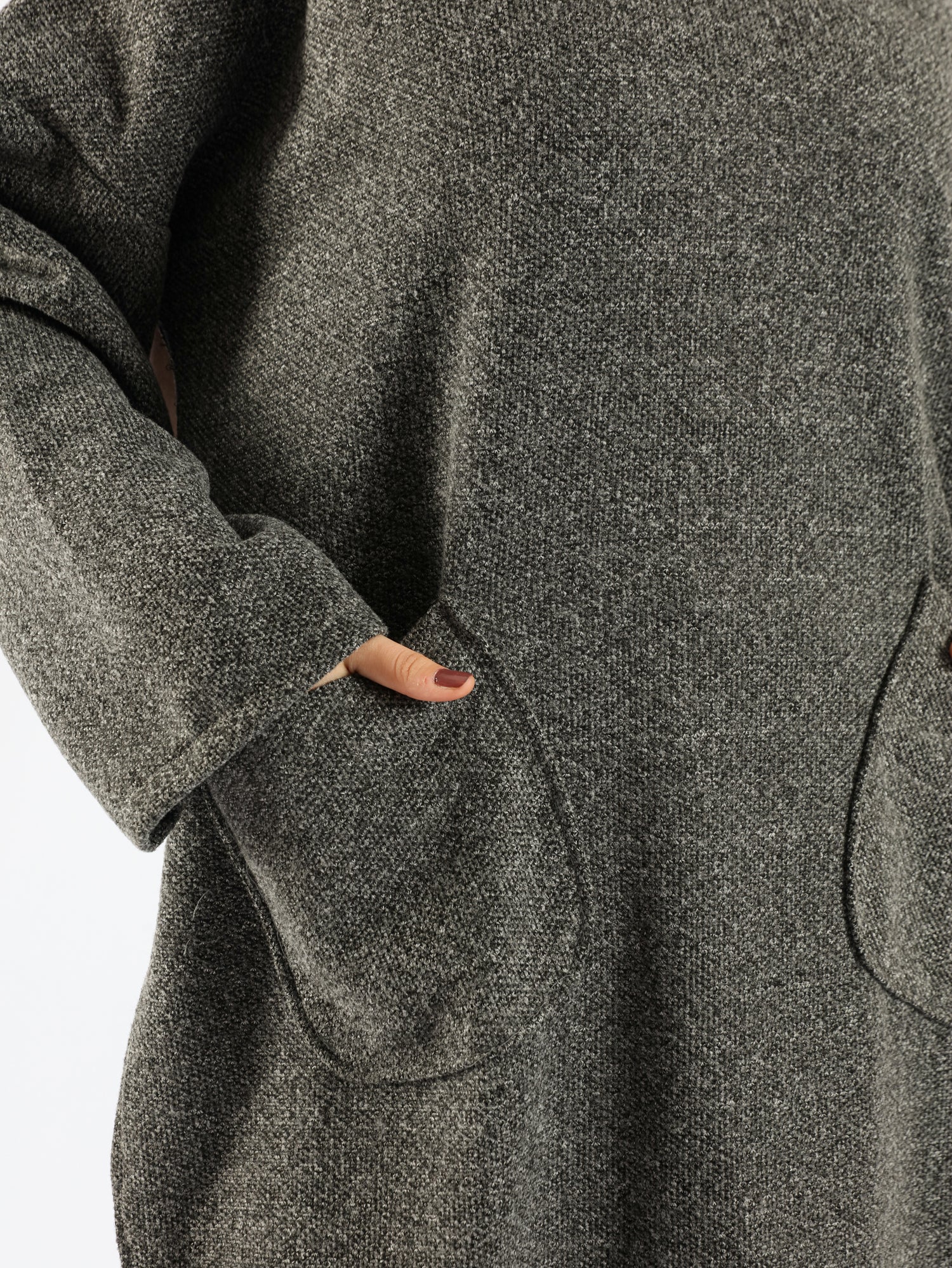 Oversized Pocketed Sweater - Emalina Fashion