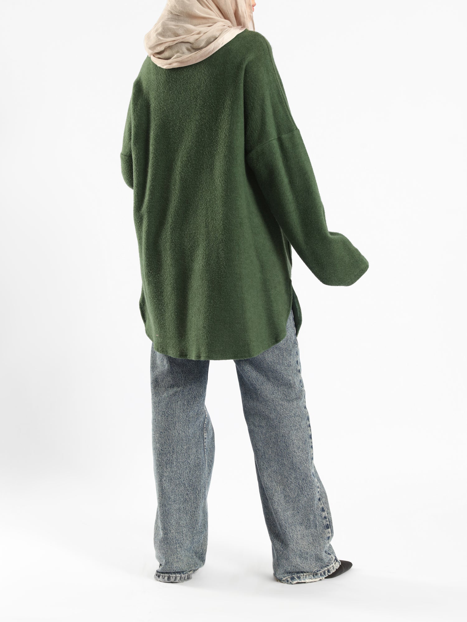 Oversized Pocketed Sweater - Emalina Fashion
