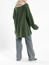Oversized Pocketed Sweater - Emalina Fashion