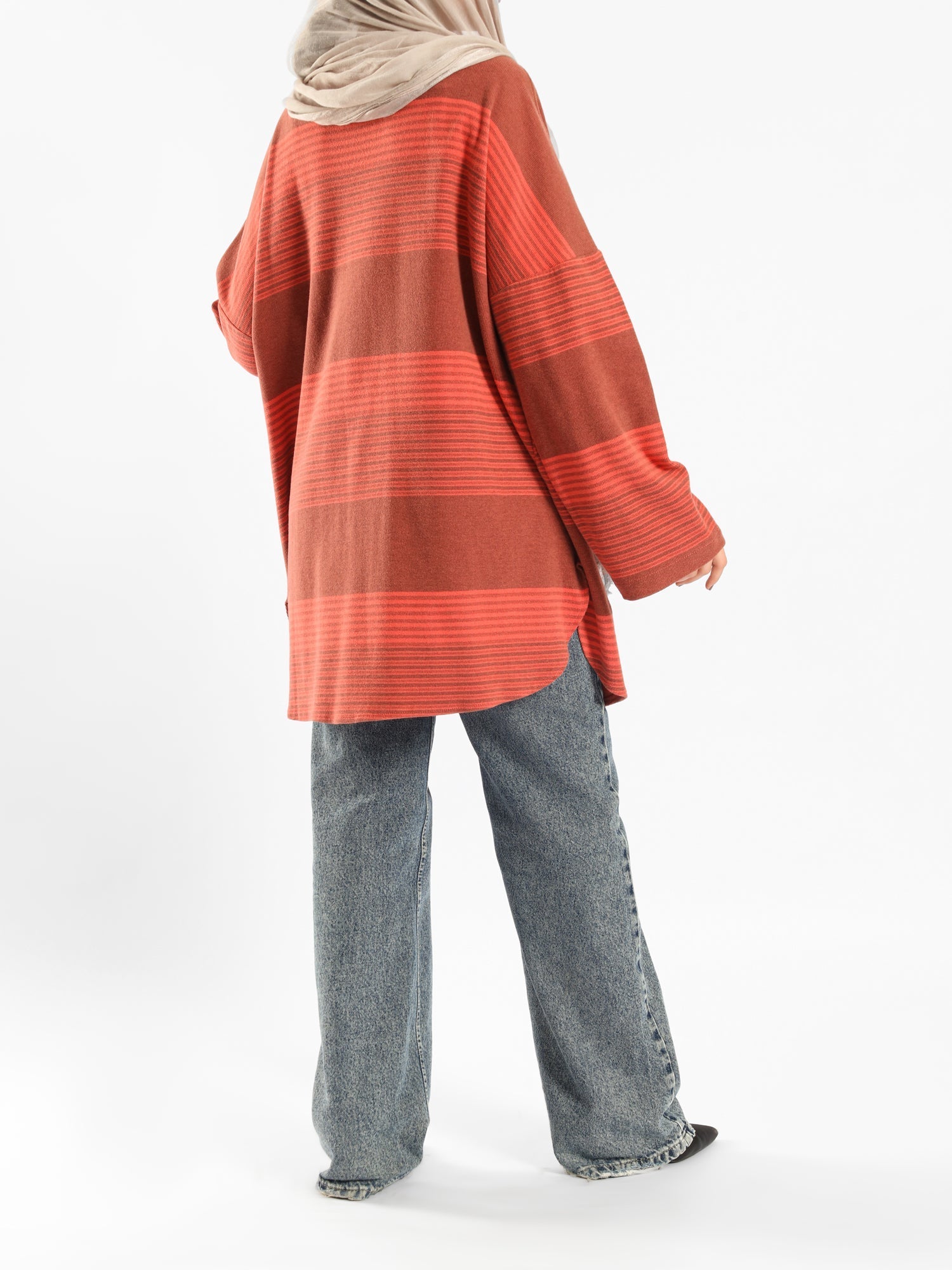 Oversized Pocketed Sweater - Emalina Fashion