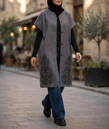 Royal Embroidered Wool Poncho